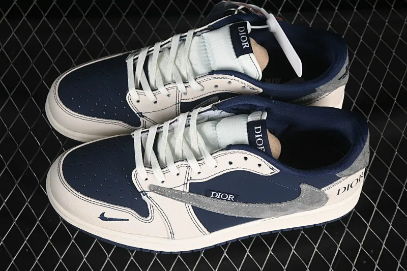 All categories Air Jordan Jordan series basketball shoes Air Jordan 1 Low high-end customized low-top sneakers Travis Scott x Fragment Design x Air Jordan 1 Low OG SP AJ1 Joe 1 Dior joint elegant black and gray low-top cultural and casual sneakers XS2024-012